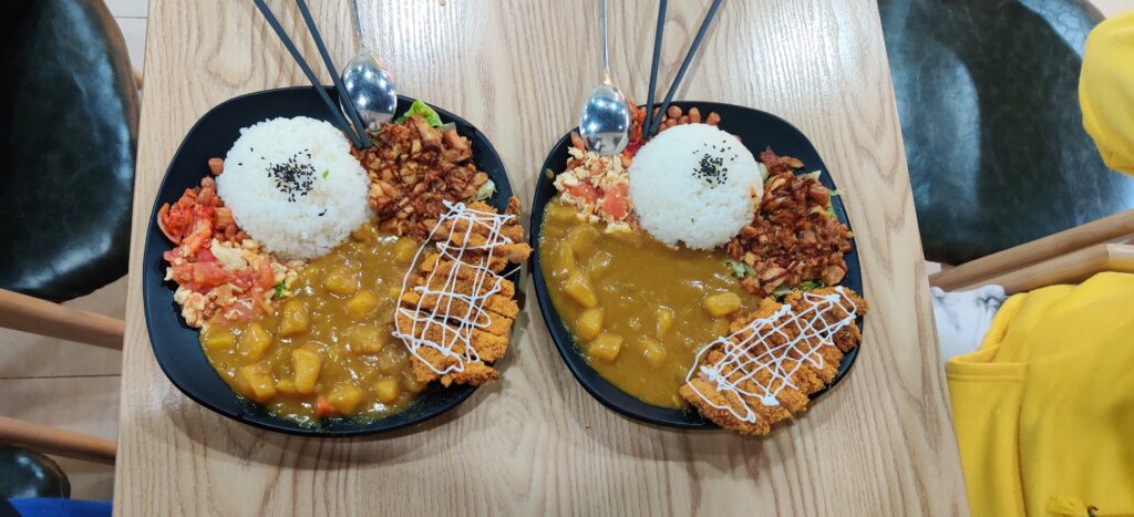 It said curry rice on the menu but this is what I got, what a culture shock!