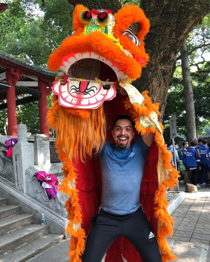 Trying to learn the lion dance.