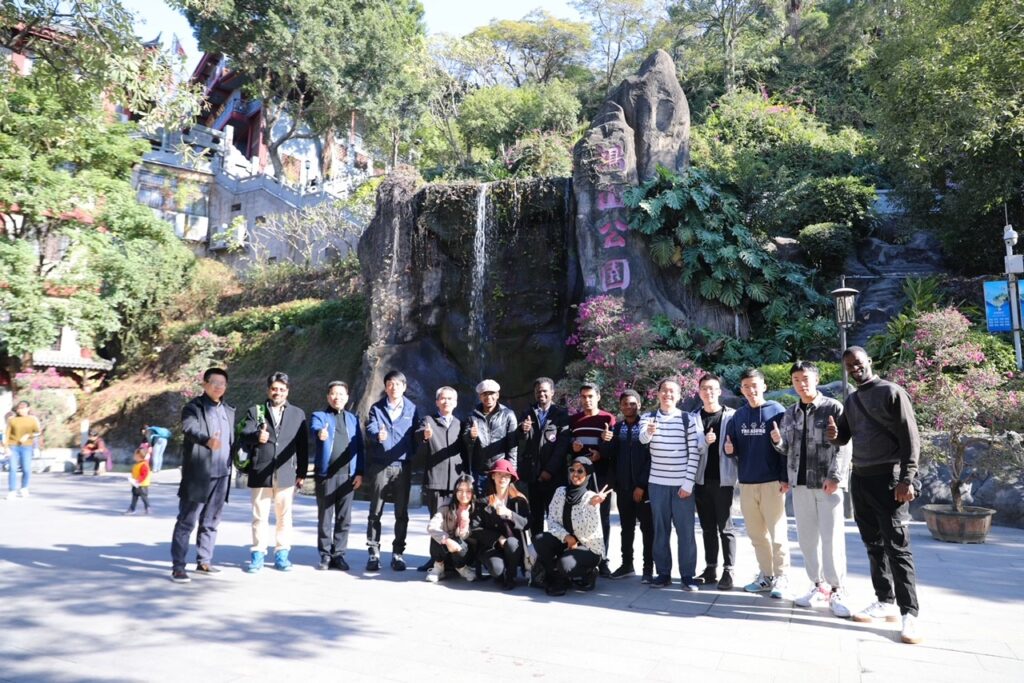 Picture taken at the front of the park after we visited the temple