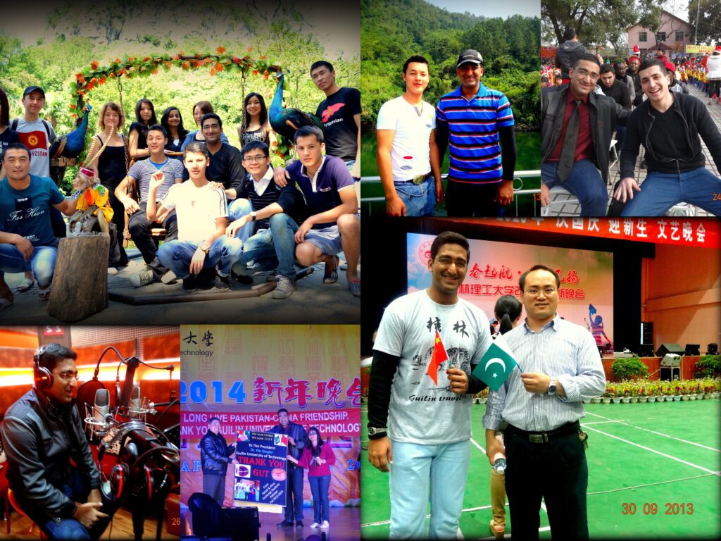 Memories @ Guilin Univesity of Technology. Participated in singing contest, presenting a gift as token of thanks & pictures with classmates.