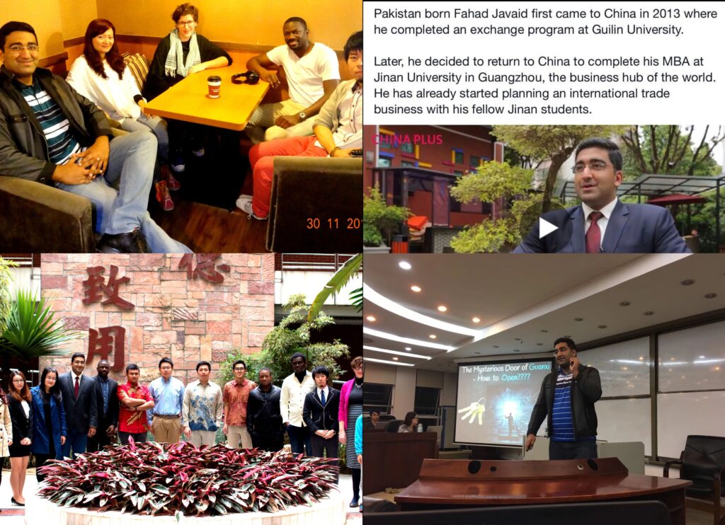 ?Pictures from time spent during MBA at Jinan University in Guangzhou. Recording the video with China radio international, MBA opening ceremony and MBA colleagues.