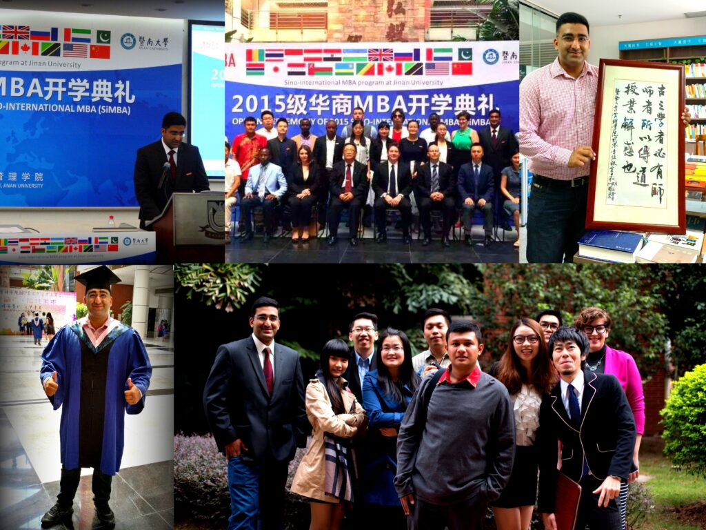 Giving the MBA program welcome speech, Graduation memories and MBA class colleagues.